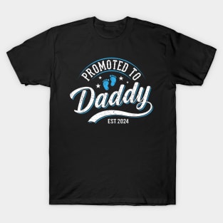 Dad Est 2024 Soon To Be Dad Promoted To Daddy Fathers Day T-Shirt